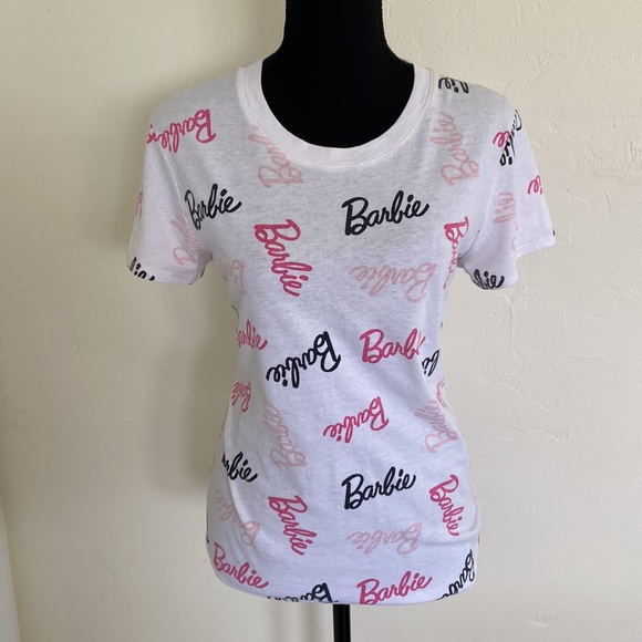 Rue 21 White Super Cute Barbie In Cursive Shirt - Picture 4 of 15
